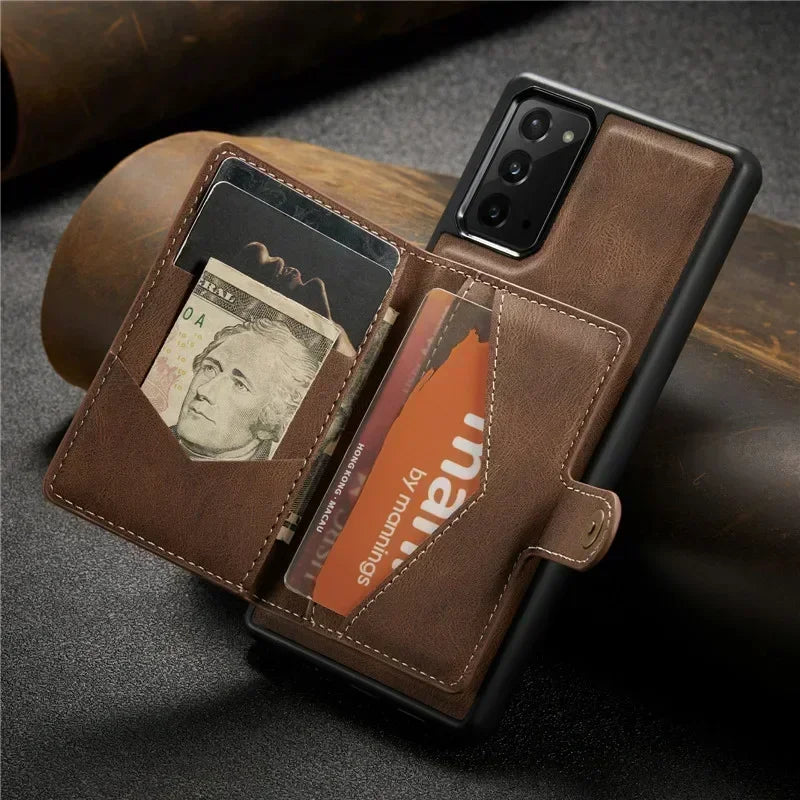 2 in 1 Magnetic Detachable Leather Wallet Case for Samsung A series