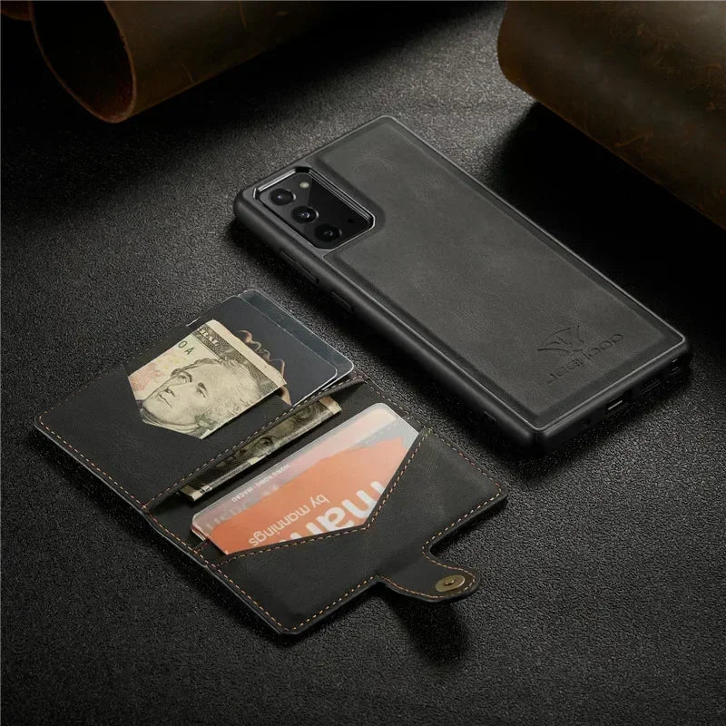 2 in 1 Magnetic Detachable Leather Wallet Case for Samsung A series