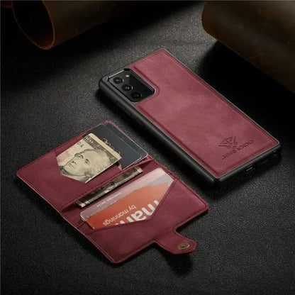 2 in 1 Magnetic Detachable Leather Wallet Case for Samsung A series