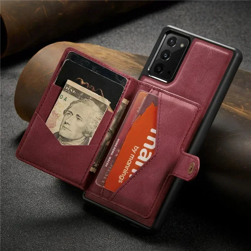 2 in 1 Magnetic Detachable Leather Wallet Case for Samsung A series