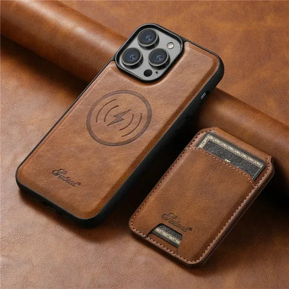 2 in 1 Magnetic Detachable Leather Wallet Case for iPhone