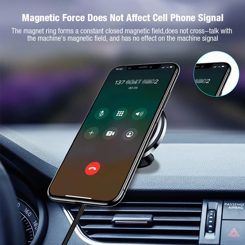 Car Mount With Magnets & Fast Charging 15W