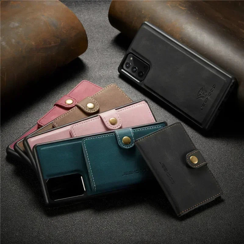 2 in 1 Magnetic Detachable Leather Wallet Case for Samsung A series