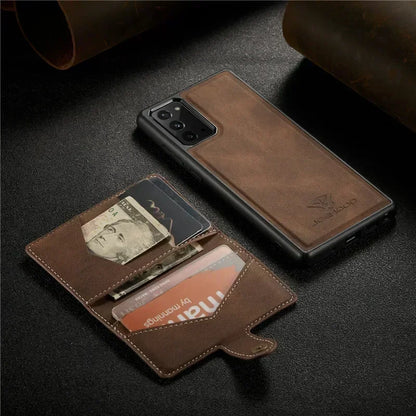 2 in 1 Magnetic Detachable Leather Wallet Case for Samsung A series